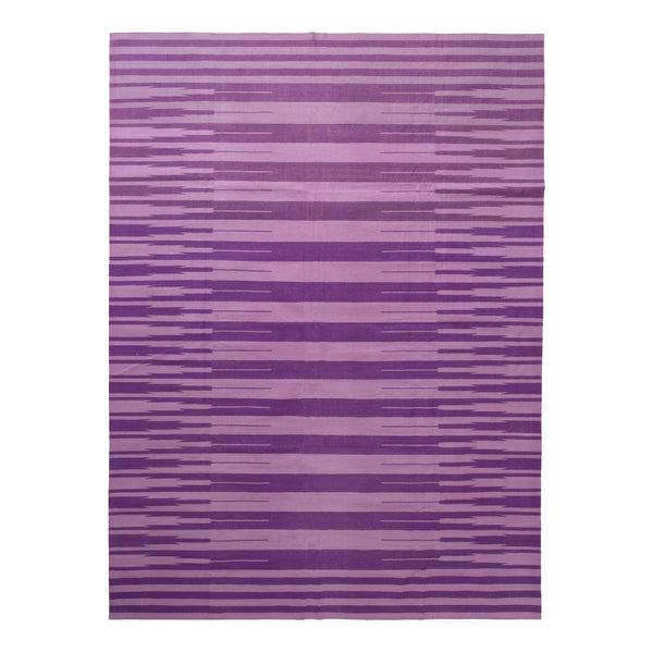 Purple Stripe Flatweave Cotton Rug - 8'1" x 11'1" Default Title