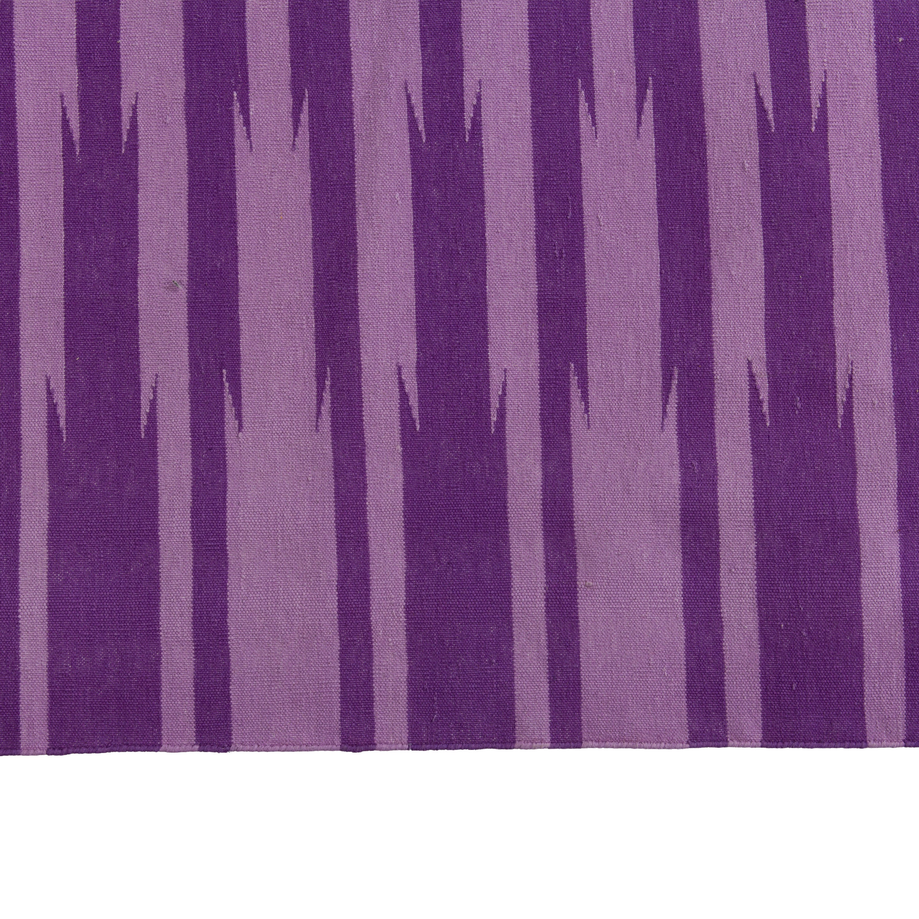 Purple Stripe Flatweave Cotton Rug - 8'1" x 11'1" Default Title