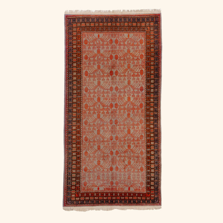 Red Vintage Traditional Wool Rug - 5'9" x 11'6"