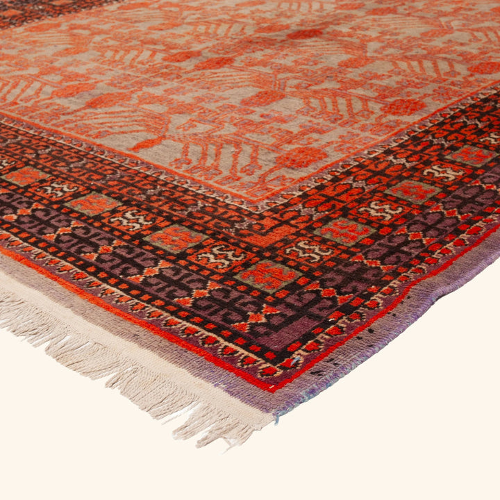 Red Vintage Traditional Wool Rug - 5'9" x 11'6"