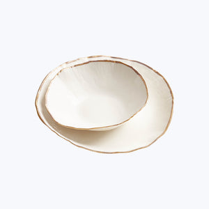 Large Porcelain Serving Bowl Gold Luster Default Title - hover