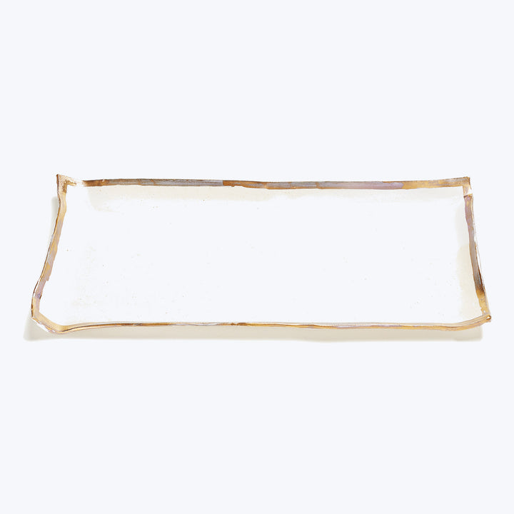 Antique aged paper with worn edges, blank, against white background.