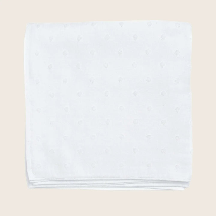 Zero Twist Dot Towels, White