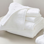 Zero Twist Dot Towels, White