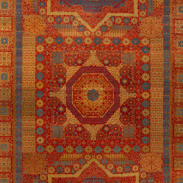 Orange Vintage Traditional Wool Rug - 12' x 24'9"