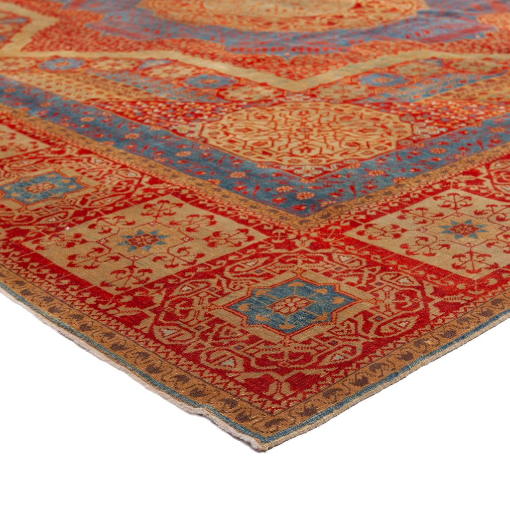 Orange Vintage Traditional Wool Rug - 12' x 24'9"