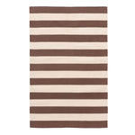 Brown and White Striped Flatweave Cotton Rug - 3'6" x 5'6"