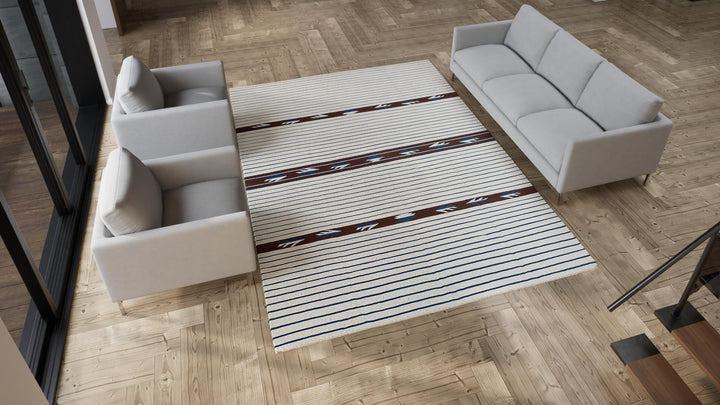 Ivory Traditional Tibetan Wool Rug - 8'4" x 11'6"