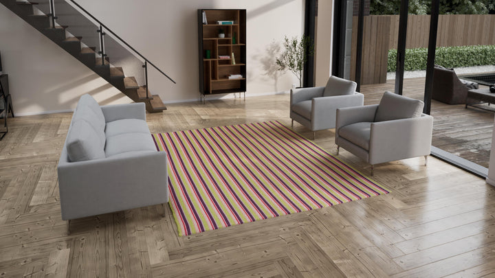 Multicolored Flatweave Cotton Rug - 8' x 10'