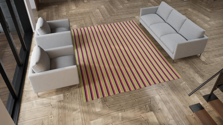 Multicolored Flatweave Cotton Rug - 8' x 10'