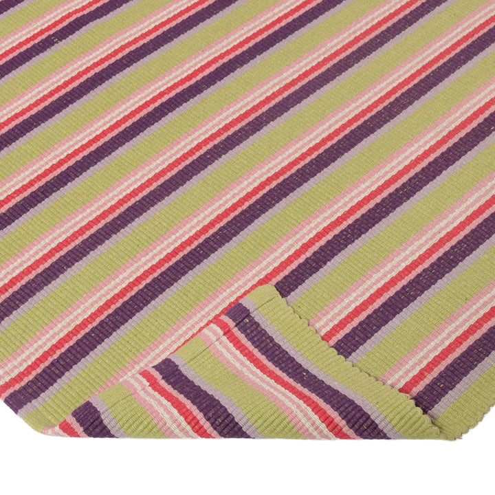 Multi Striped Flatweave Cotton Rug - 8' x 10'