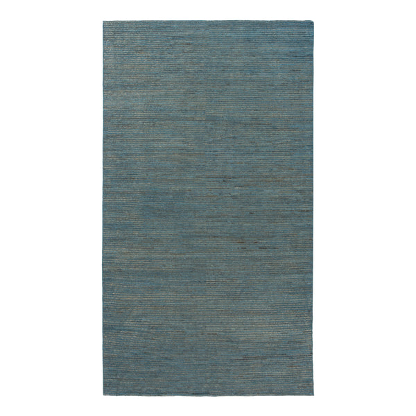 Blue Modern Wool Rug - 5'1" x 11'7"