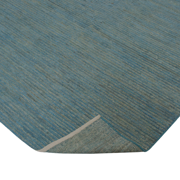 Blue Modern Wool Rug - 5'1" x 11'7"