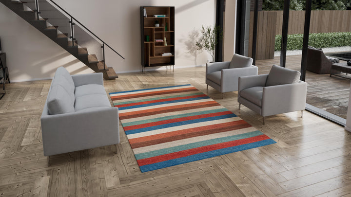 Multicolored Traditional Wool Rug - 7'4" x 11'7"