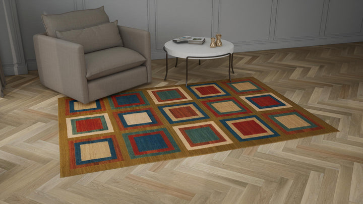 Multicolored Flatweave Wool Rug - 6'2" x 9'11"