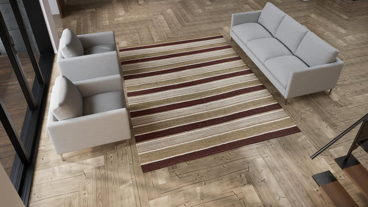 Brown Vintage Wool Flat Weave - 7'9"x10'4"