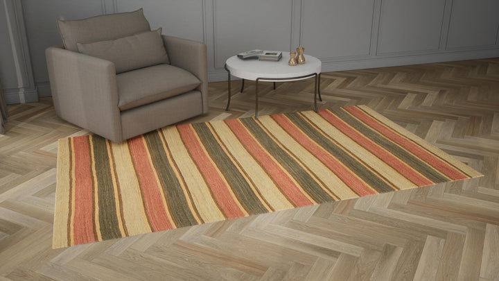 Multicolored Flatweave Wool Rug - 6' x 10'3"