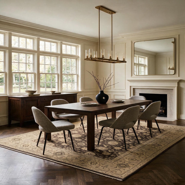 Brown Traditional Wool Rug - 8' x 10'