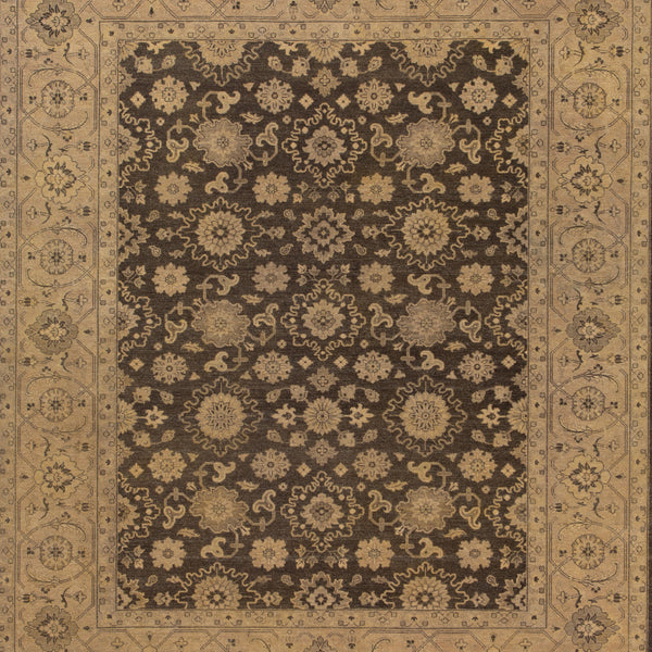 Brown Traditional Wool Rug - 8' x 10'