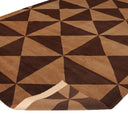 Brown Modern Geometric Wool Rug - 8' x 10' Default Title