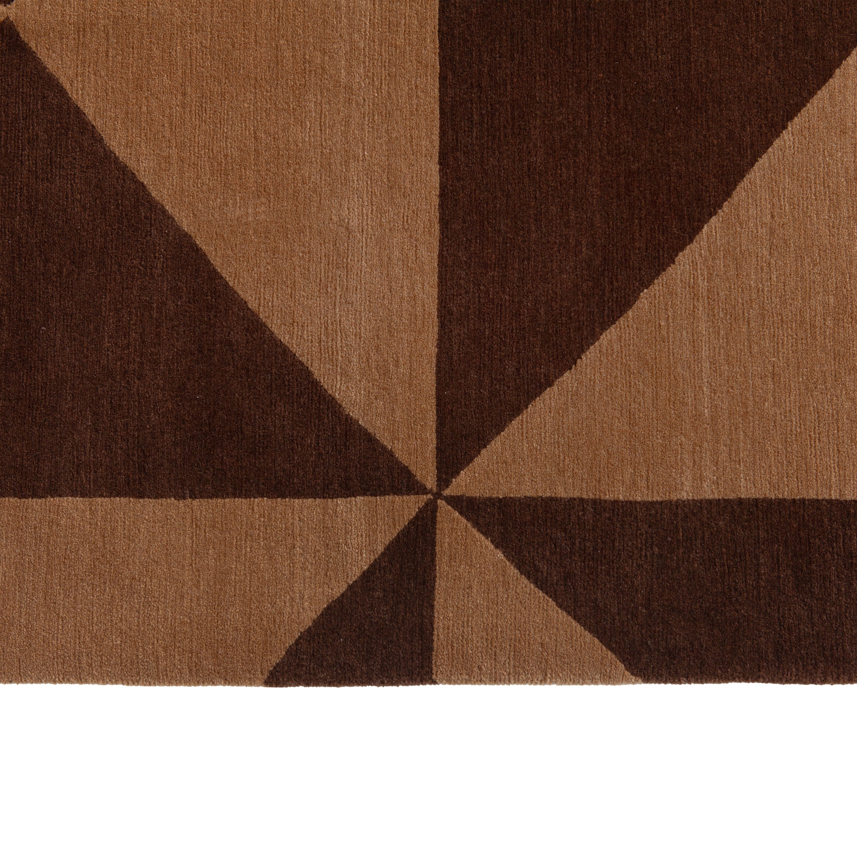 Brown Modern Geometric Wool Rug - 8' x 10' Default Title