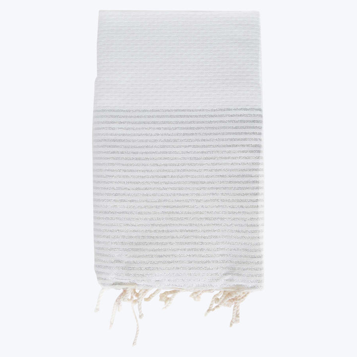 Lurex Fouta Towel White /Silver Lurex