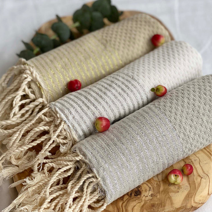 Lurex Fouta Towel White /Silver Lurex