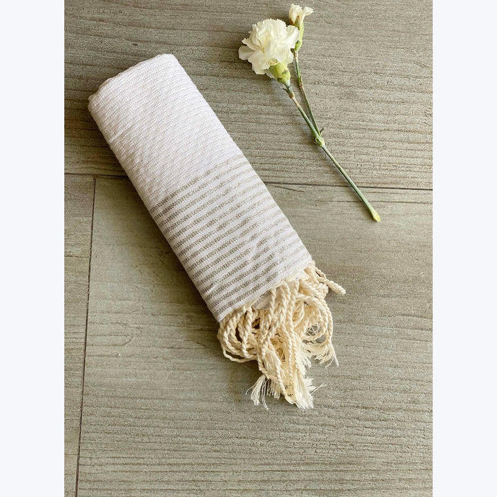 Lurex Fouta Towel White /Silver Lurex