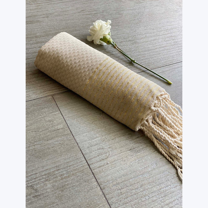Lurex Fouta Towel Beige/Gold Lurex