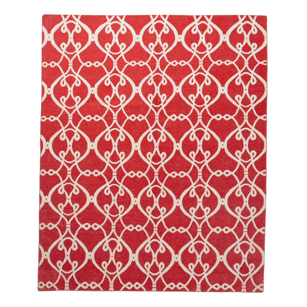 Red Transitional Mosaic Wool Rug - 8' x 10' Default Title