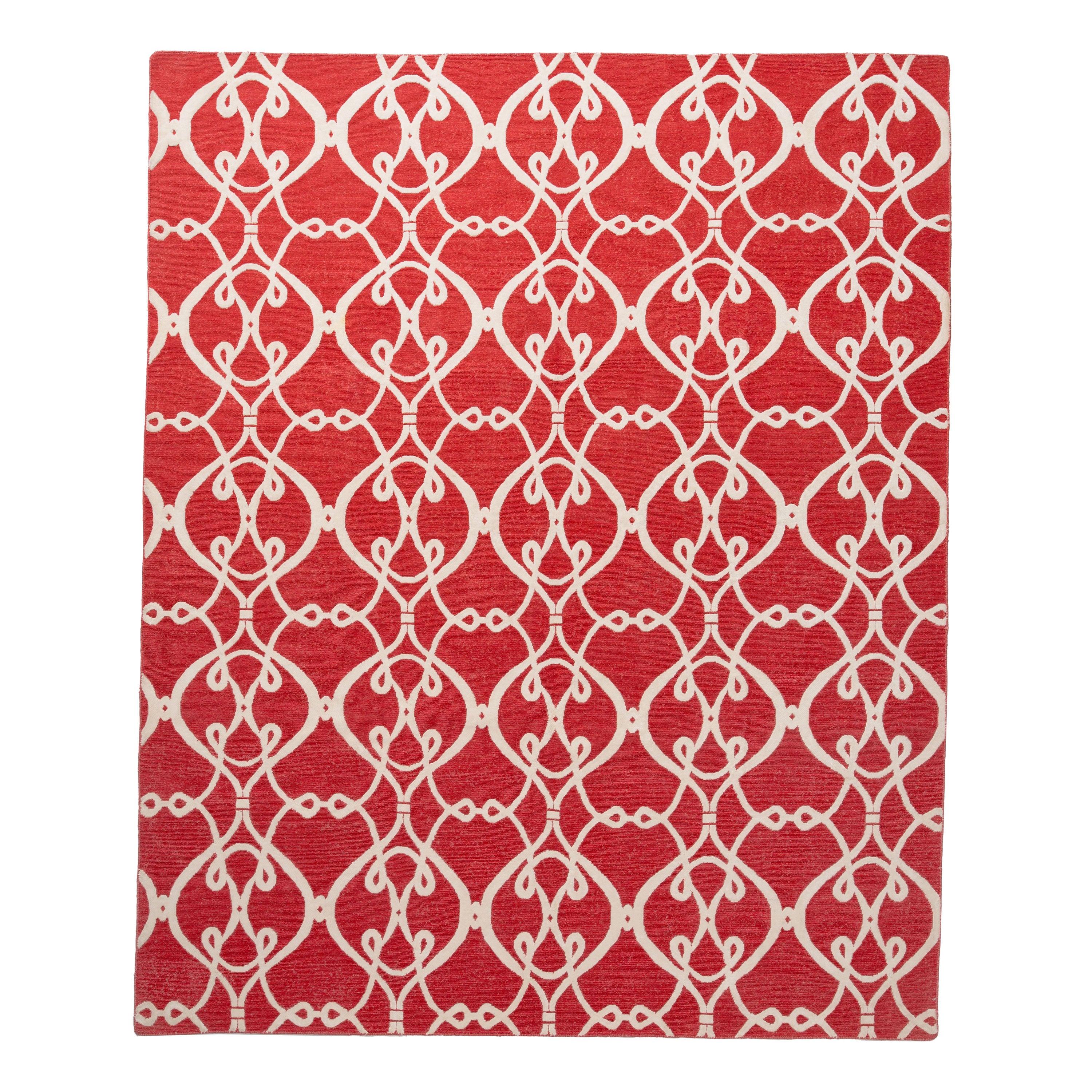 Red Transitional Mosaic Wool Rug - 8' x 10' Default Title