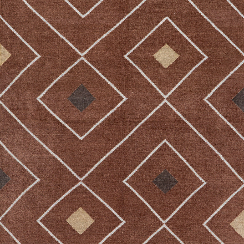 Brown Geometric Flatweave Chenille Rug - 3'6" x 5'6"