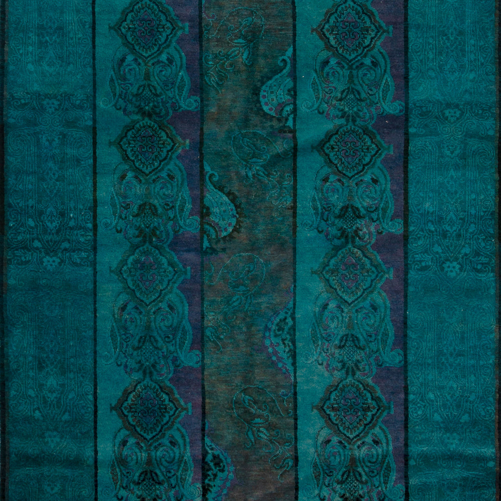 Blue Overdyed Wool Rug - 5'1" x 14'1" Default Title