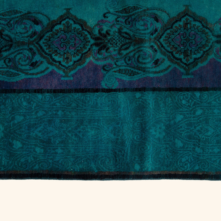 Blue Overdyed Wool Rug - 5'1" x 14'1" Default Title