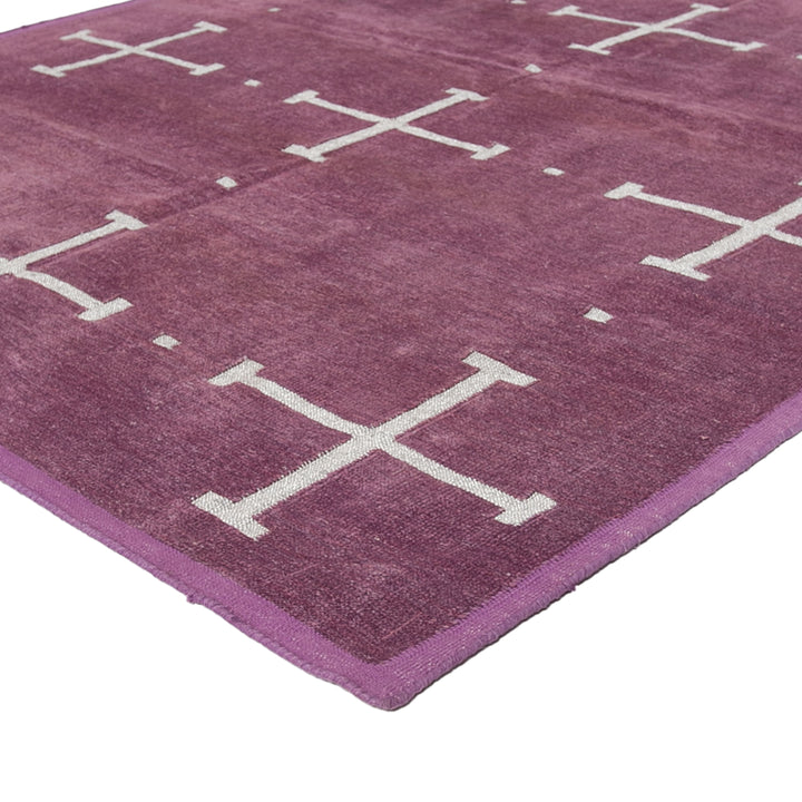 Purple Geometric Flatweave Chenille Rug - 3'6" x 5'6"