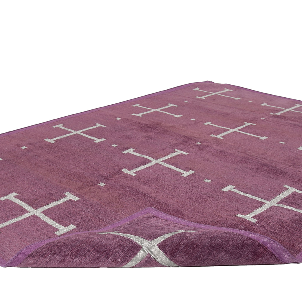 Purple Geometric Flatweave Chenille Rug - 3'6" x 5'6"