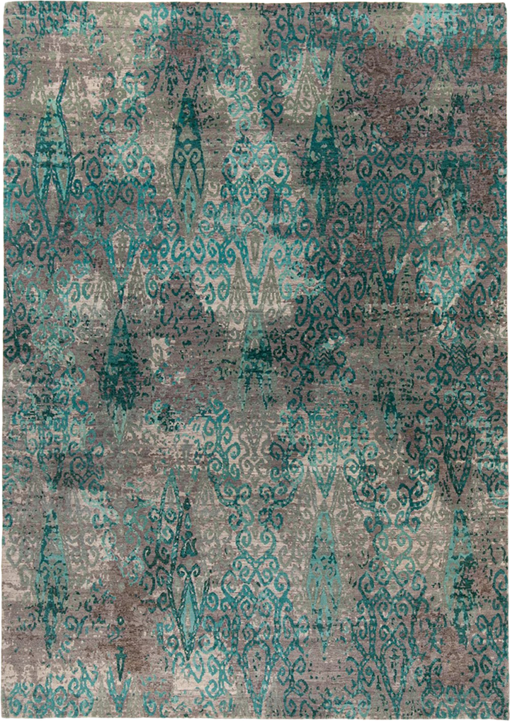 Blue & Grey Transitional Wool Rug - 8'10" x 12'2"
