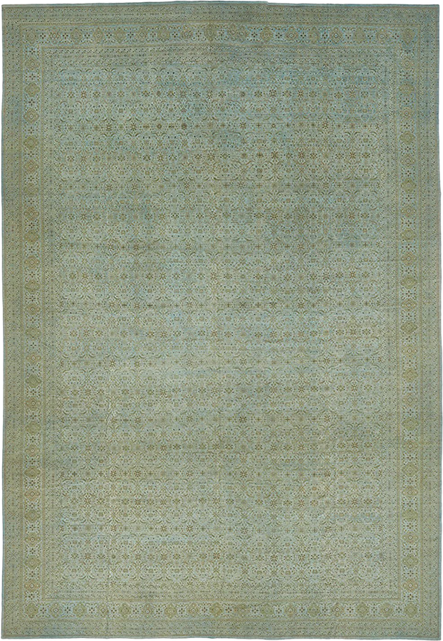 Green Overdyed Wool Rug - 17'3