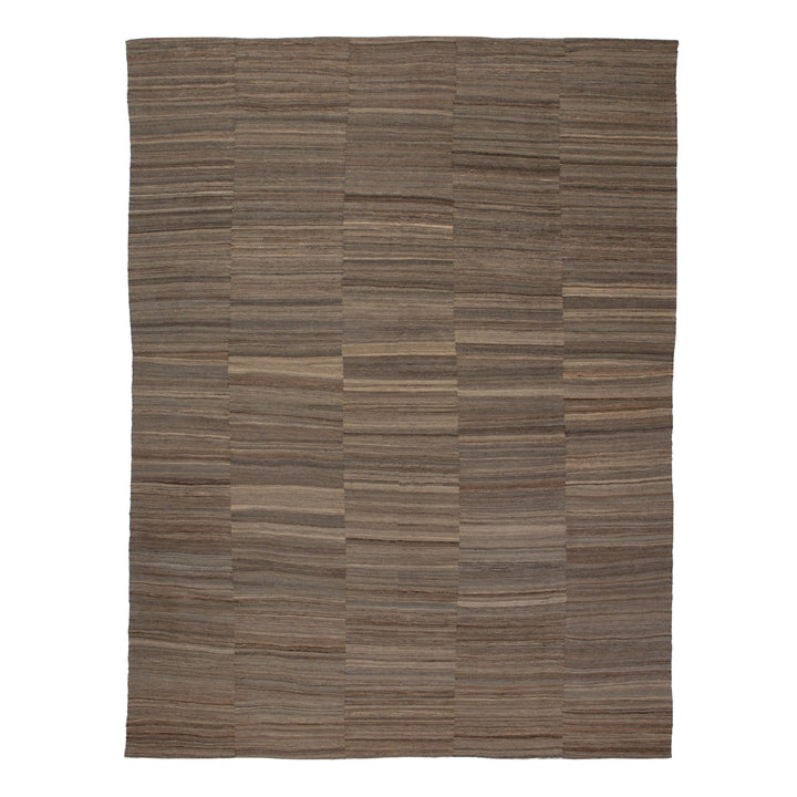 Brown Flatweave Wool Rug - 10' x 12'