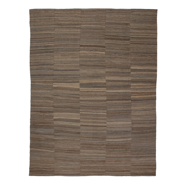 Brown Flatweave Wool Rug - 10' x 12'