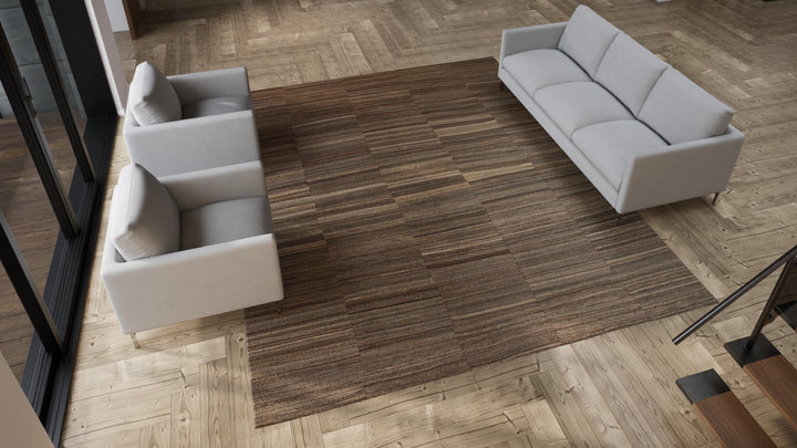 Brown Flatweave Wool Rug - 10' x 12'