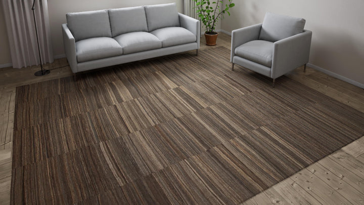 Brown Flatweave Wool Rug - 10' x 12'