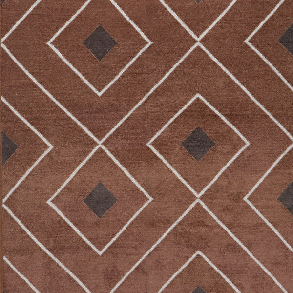 Brown and White Flatweave Chenille Rug - 3'6" x 5'6"