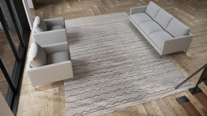 Grey Flatweave Wool Rug - 10'2" x 14'2"