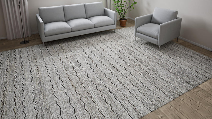Grey Flatweave Wool Rug - 10'2" x 14'2"