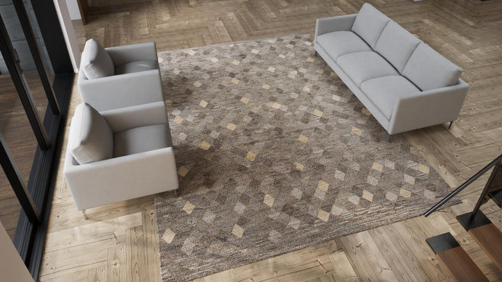 Grey Flatweave Wool Rug - 10'1" x 13'11"