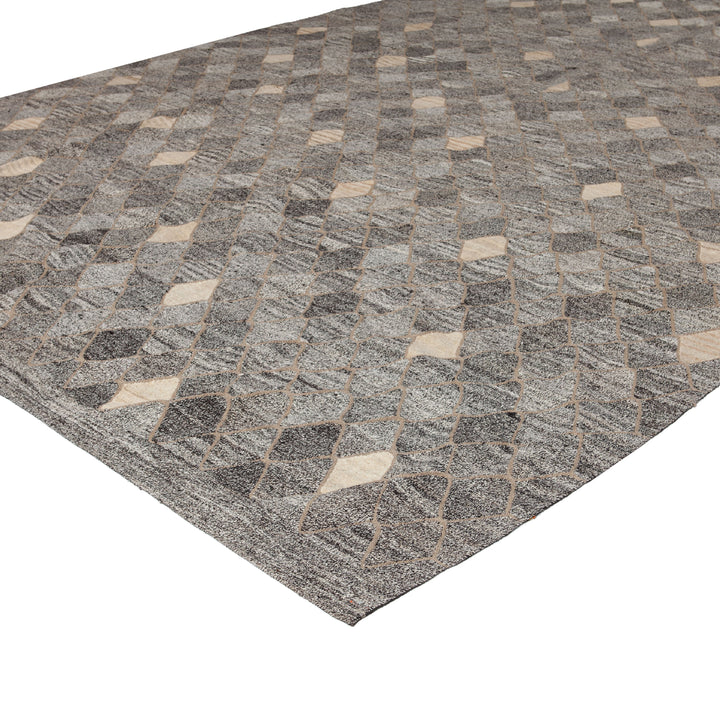 Grey Flatweave Wool Rug - 10'1" x 13'11" Default Title