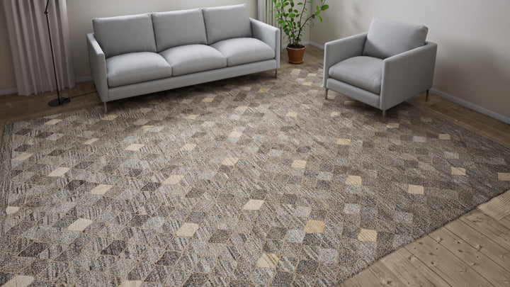 Grey Flatweave Wool Rug - 10'1" x 13'11"