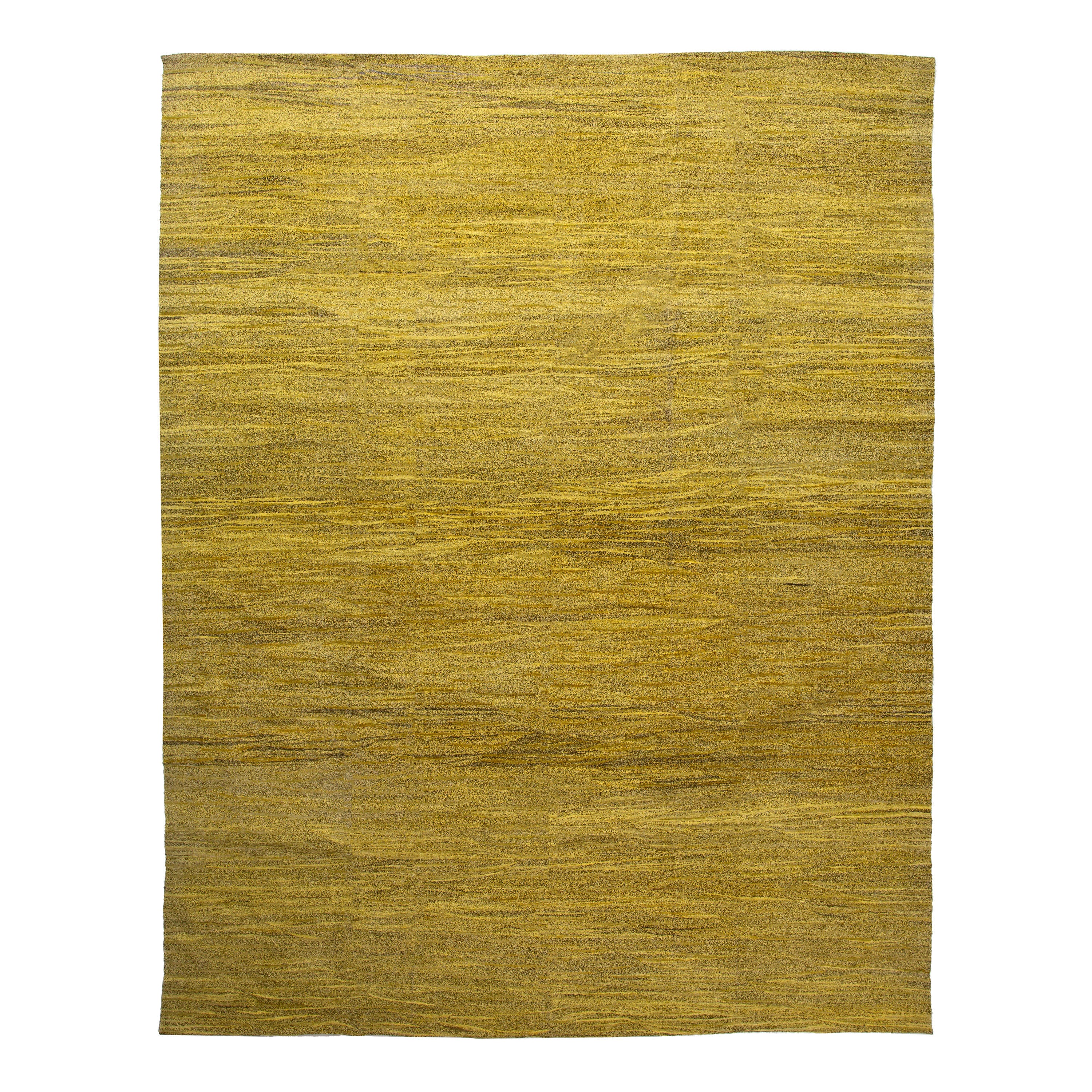 Yellow Flatweave Wool Rug - 10' x 13' Default Title