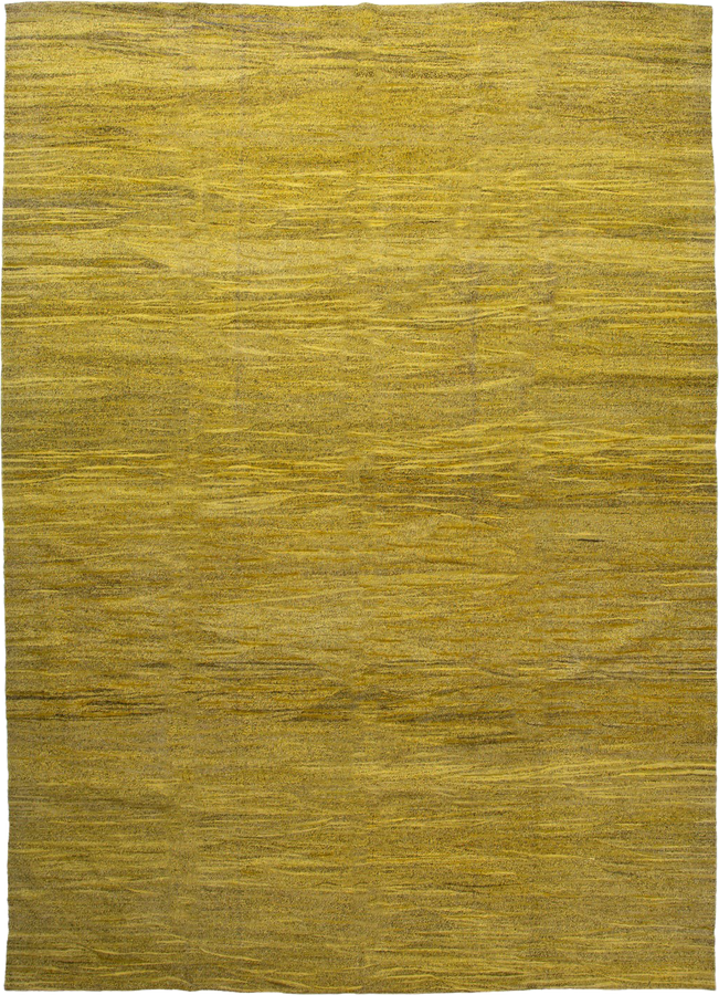 Yellow Flatweave Wool Rug - 10' x 13'